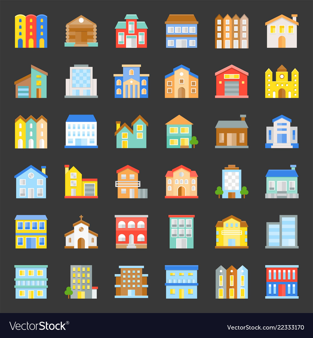 Building construction flat design icon set 23 Vector Image