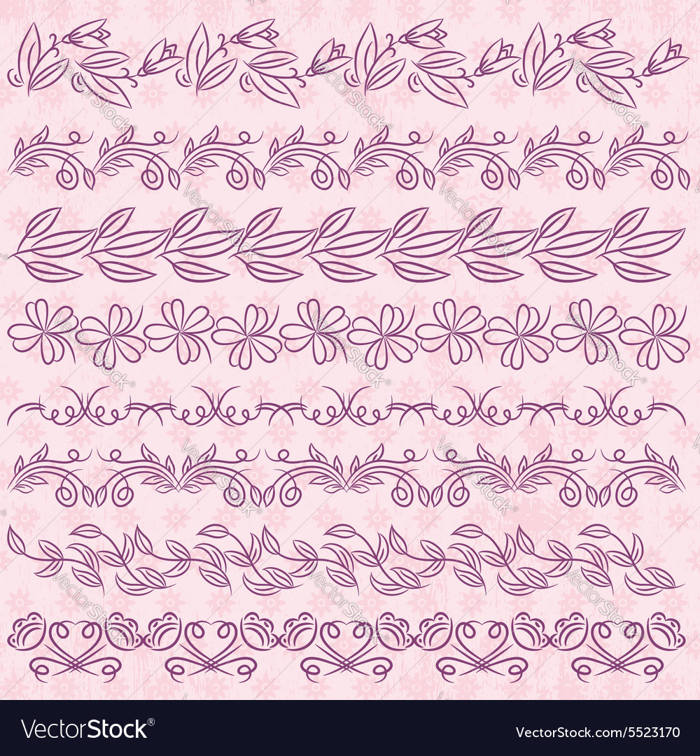 Set of lace paper with flower over pink background