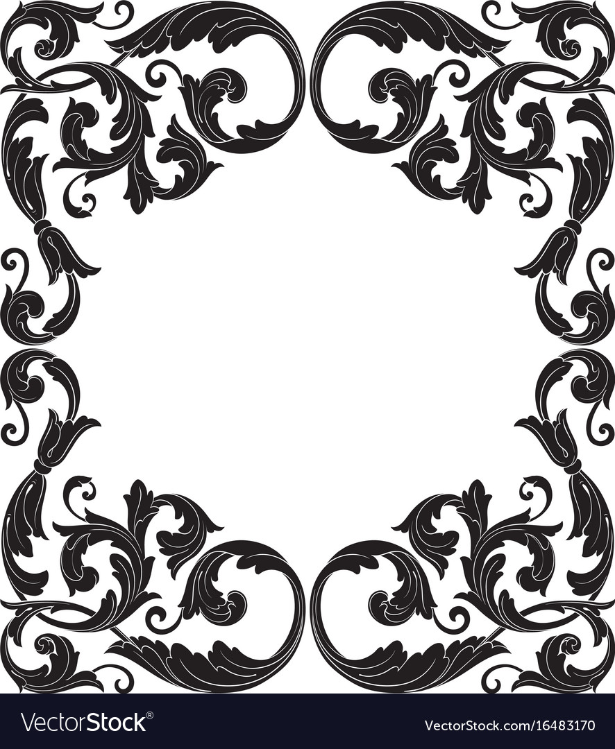 Vintage baroque ornament Royalty Free Vector Image