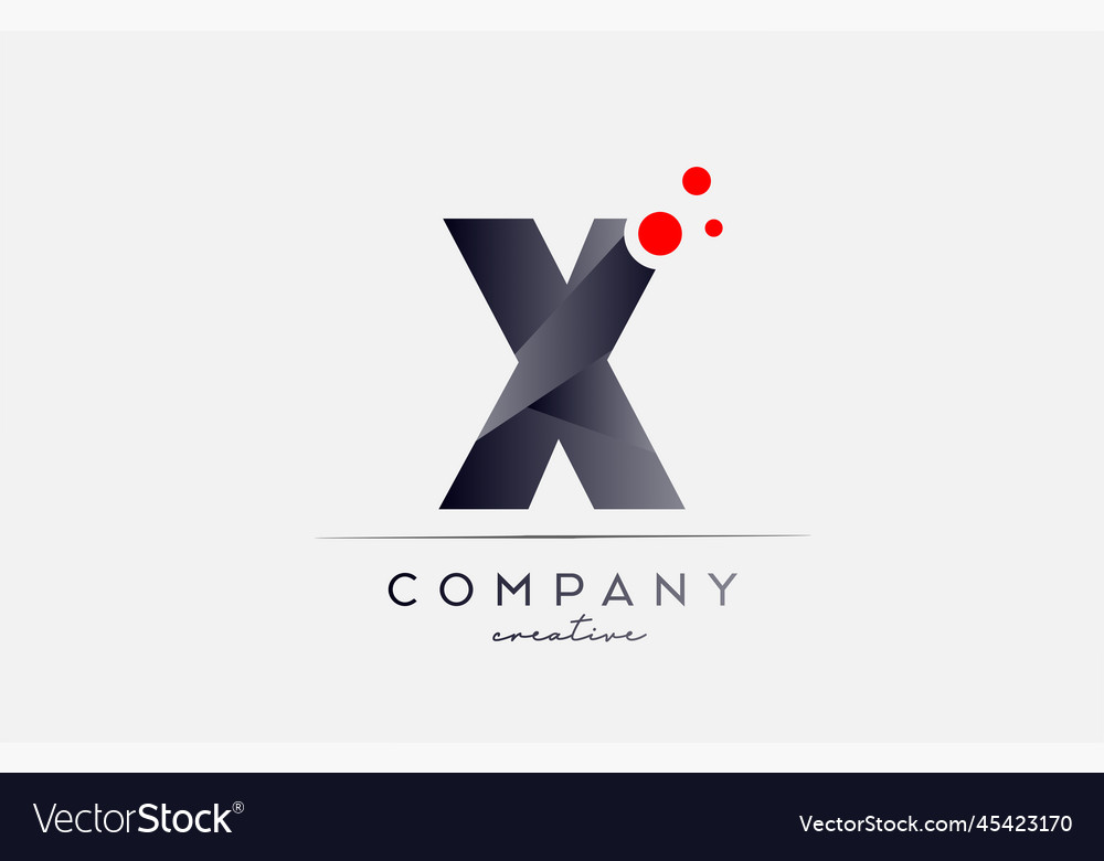 X alphabet letter logo icon with grey color Vector Image