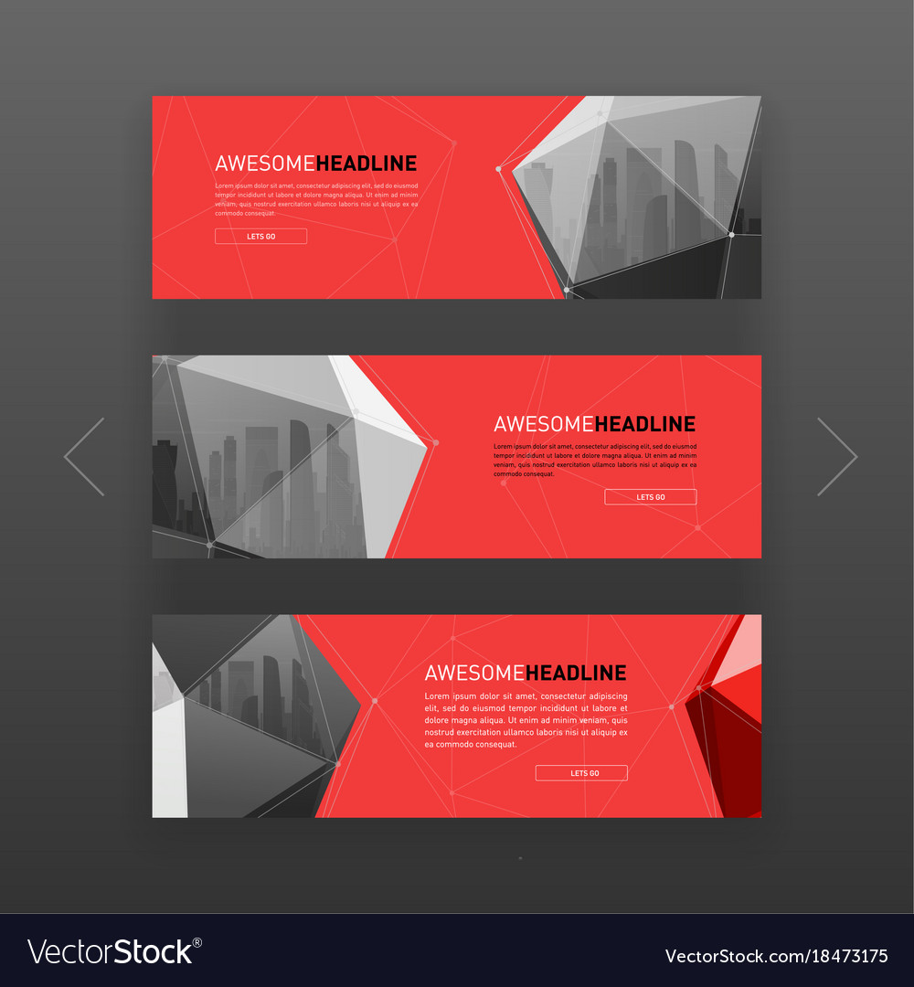 3d Lowpoly Solid Abstract Corporate Banner Design Vector Image