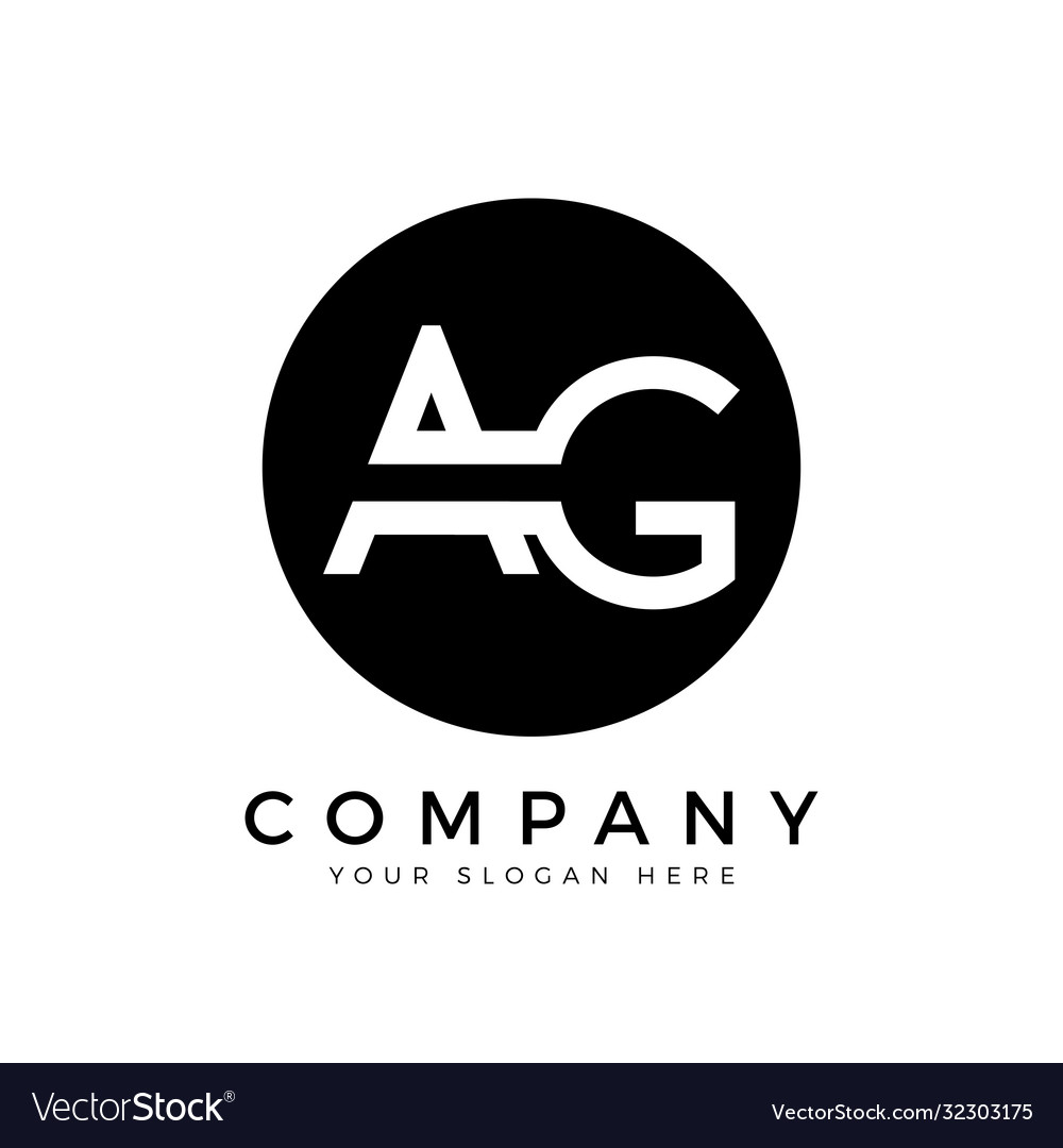 Ag logo design business typography template