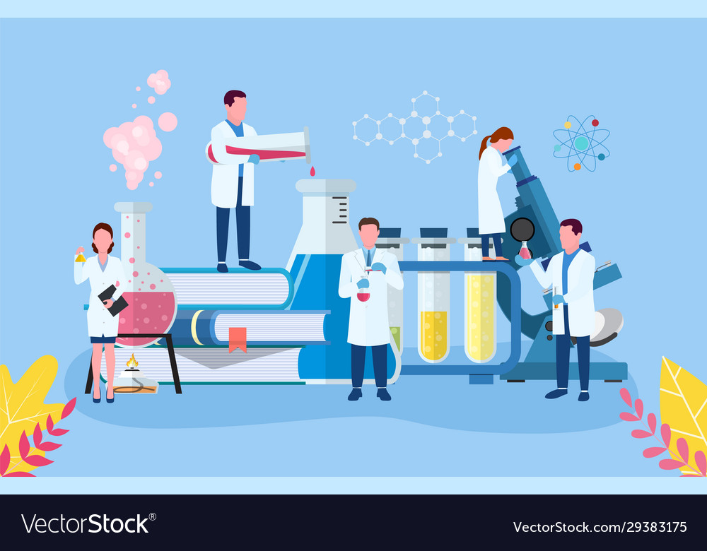 Medical laboratory research with science glass Vector Image