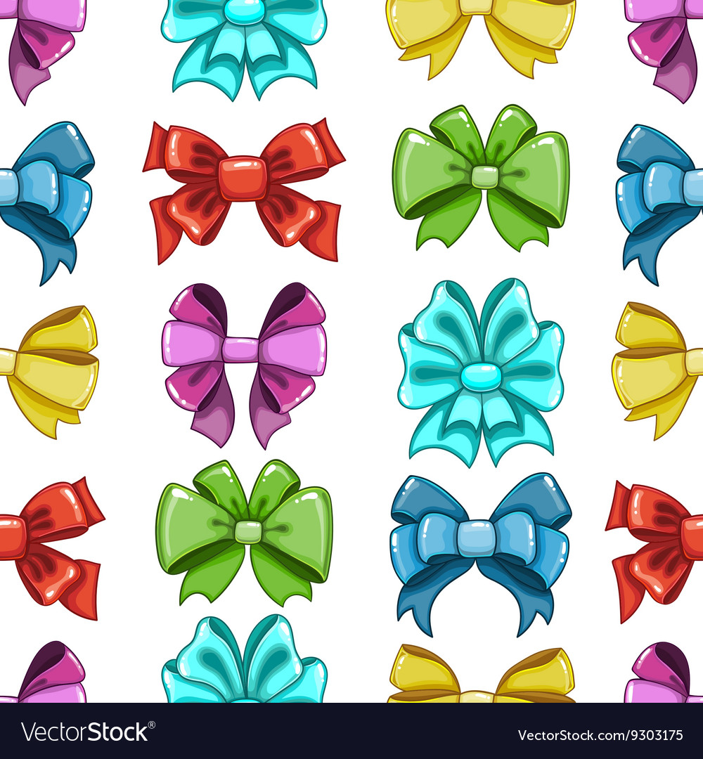 Seamless pattern cute cartoon bows-7