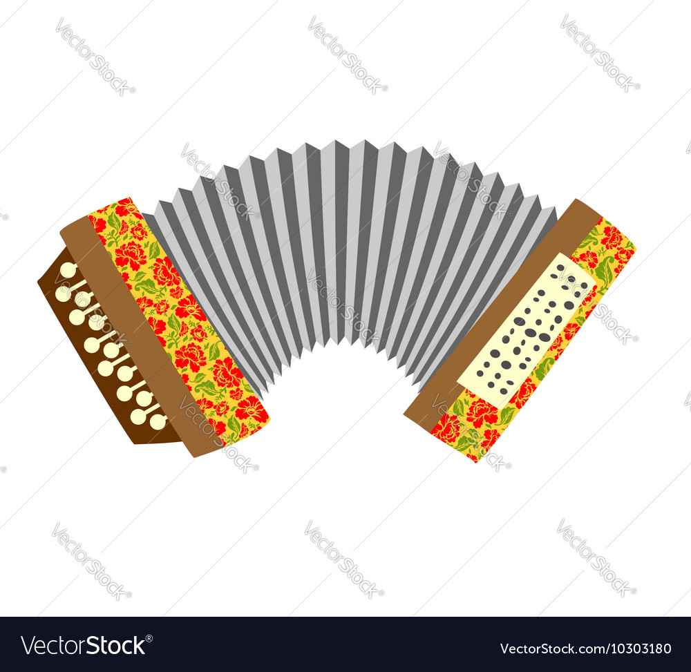 Accordion musical instrument white background