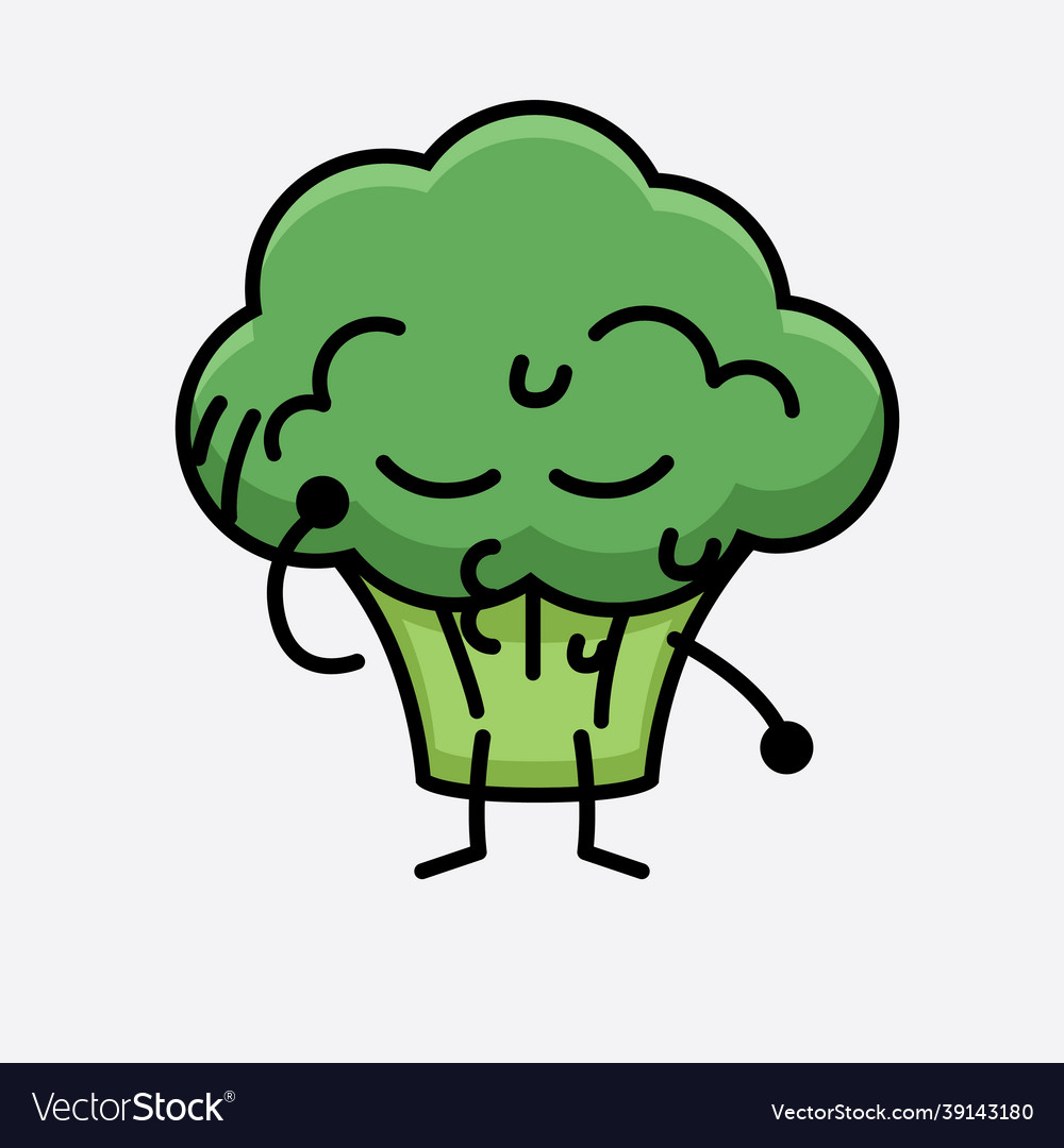 Broccoli character mascot Royalty Free Vector Image