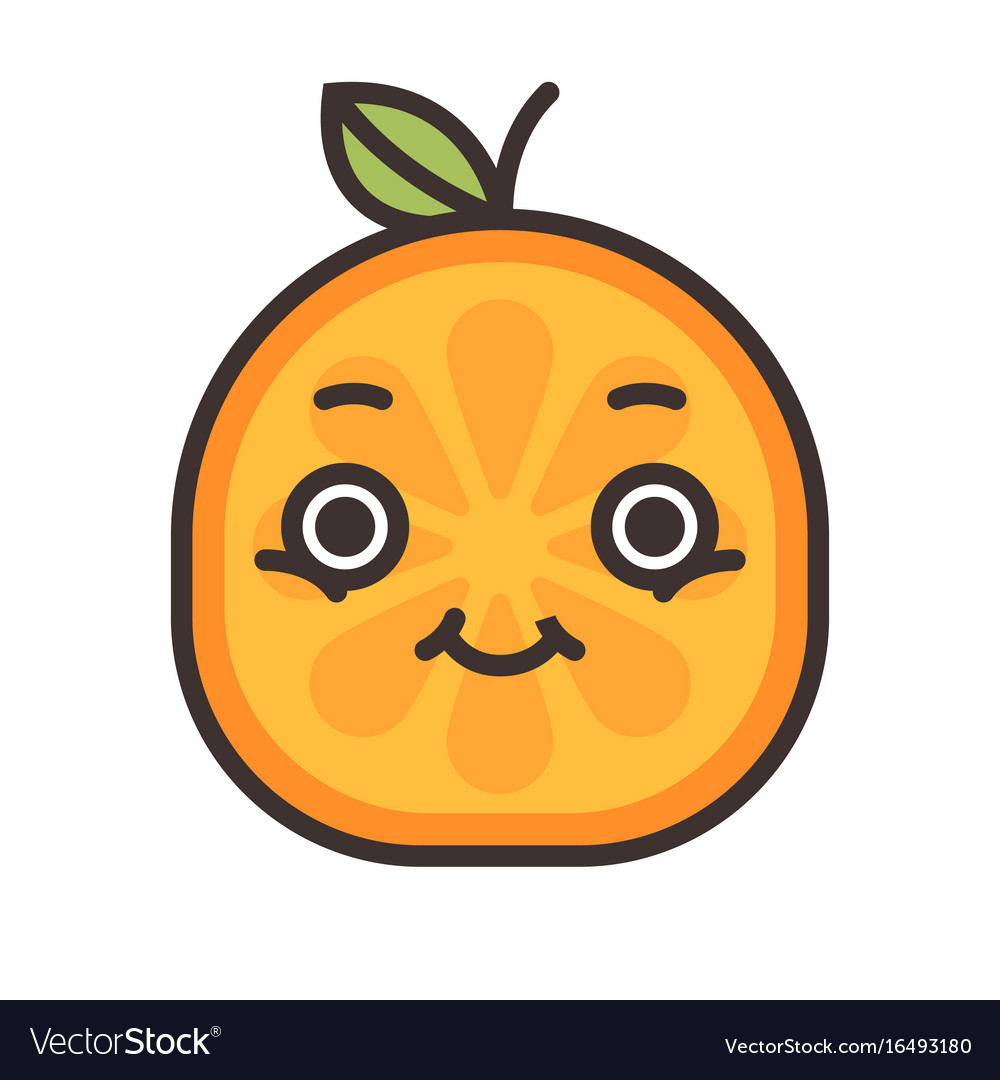 Emoji - orange with happy smile isolated Vector Image