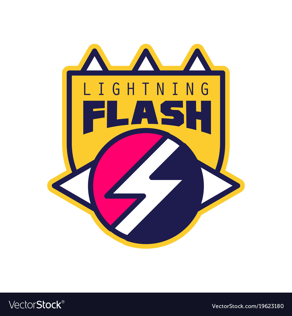 Flash lightning logo badge with lightning symbol Vector Image