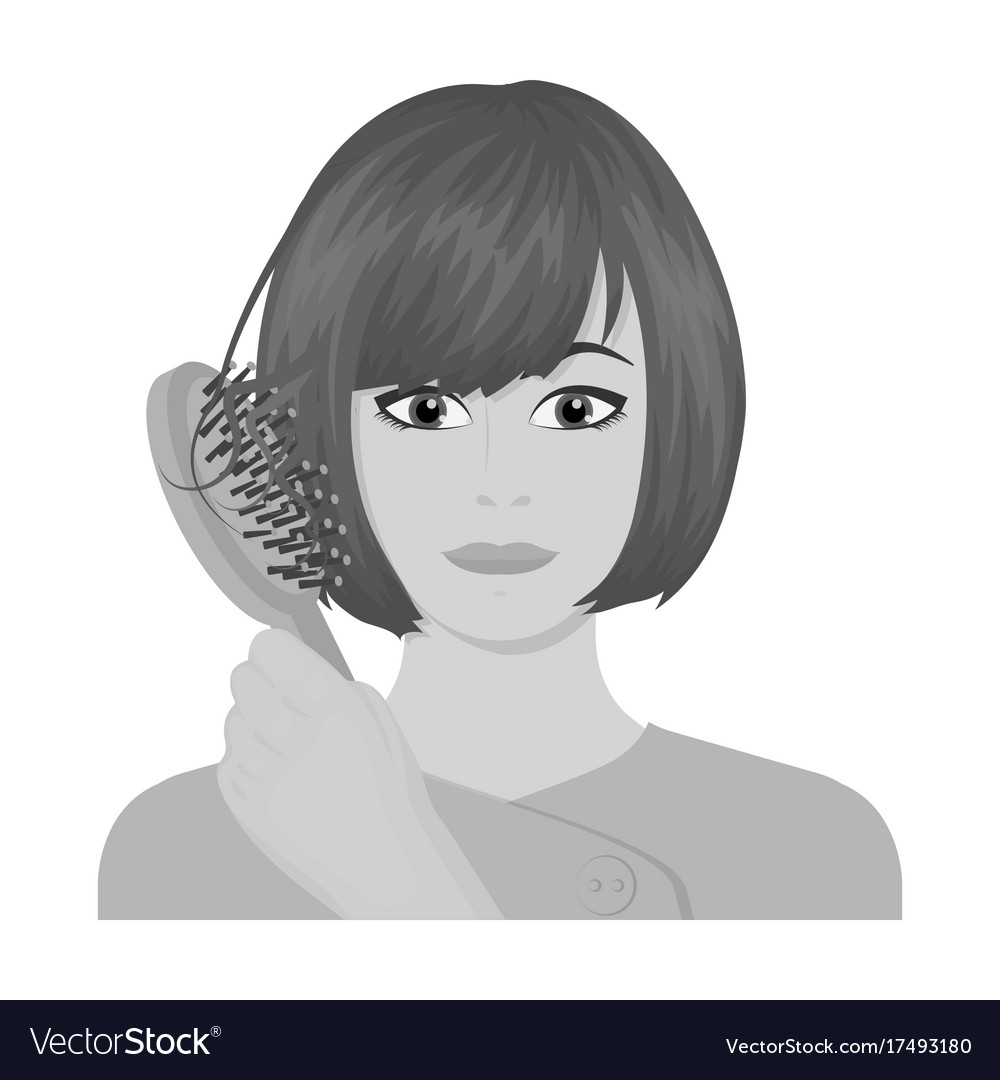 Hair single icon in monochrome stylehair Vector Image