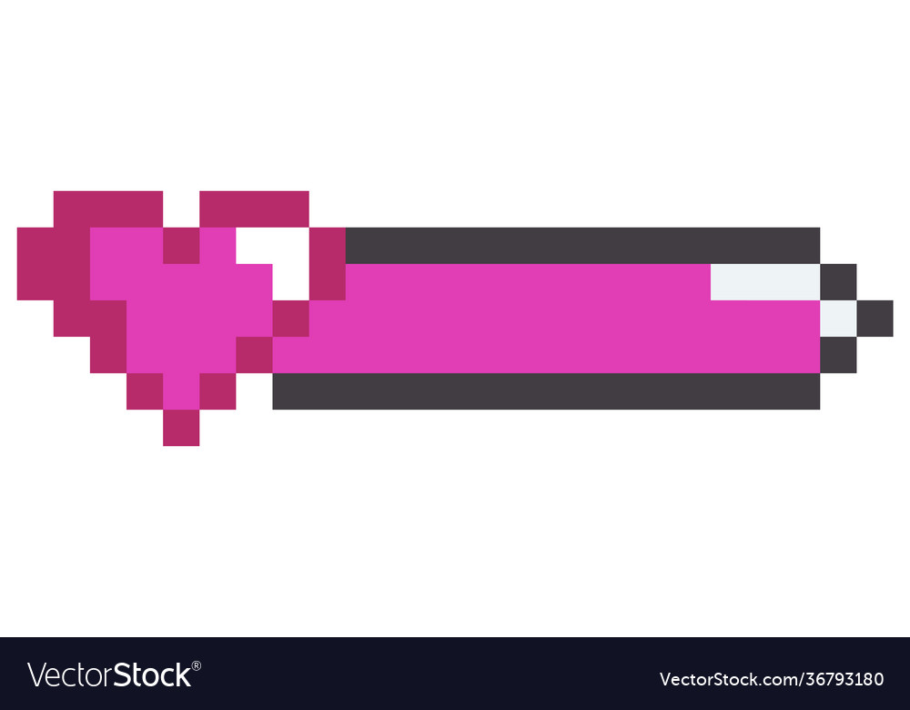 Heart Bar Bit Pixel Art Pixelated Progressor Vector Image