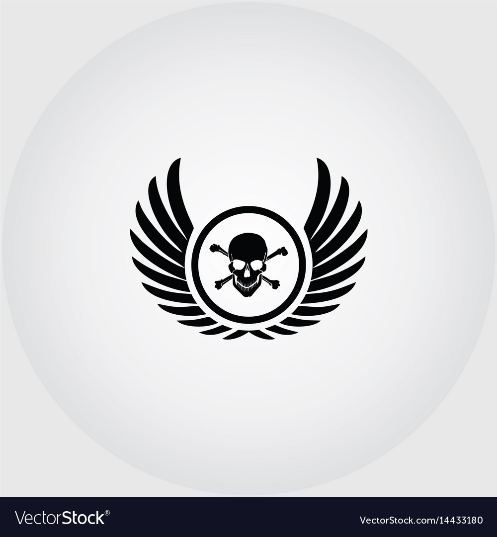 Winged skull design icon