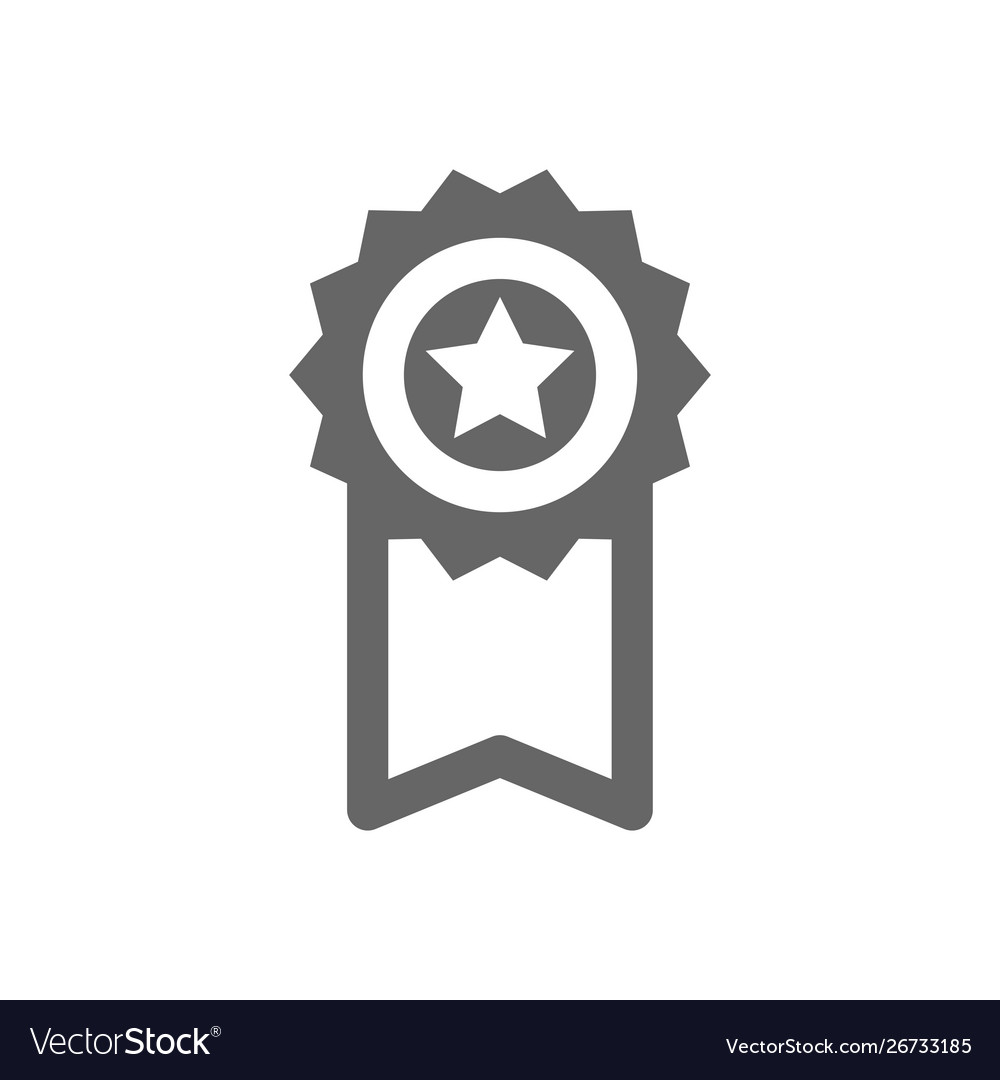 Award icon reward sign star with ribbon