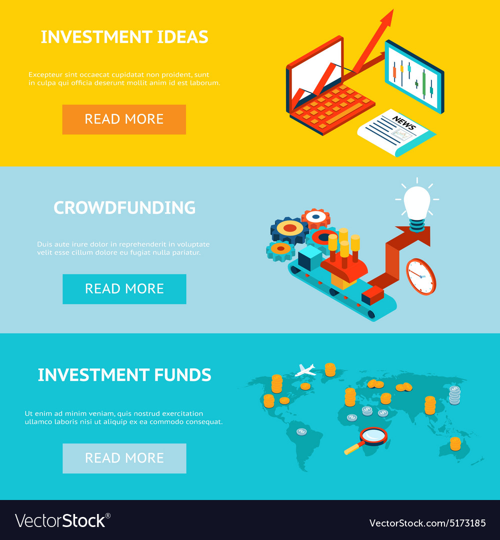 Business banners crowdfunding investment ideas