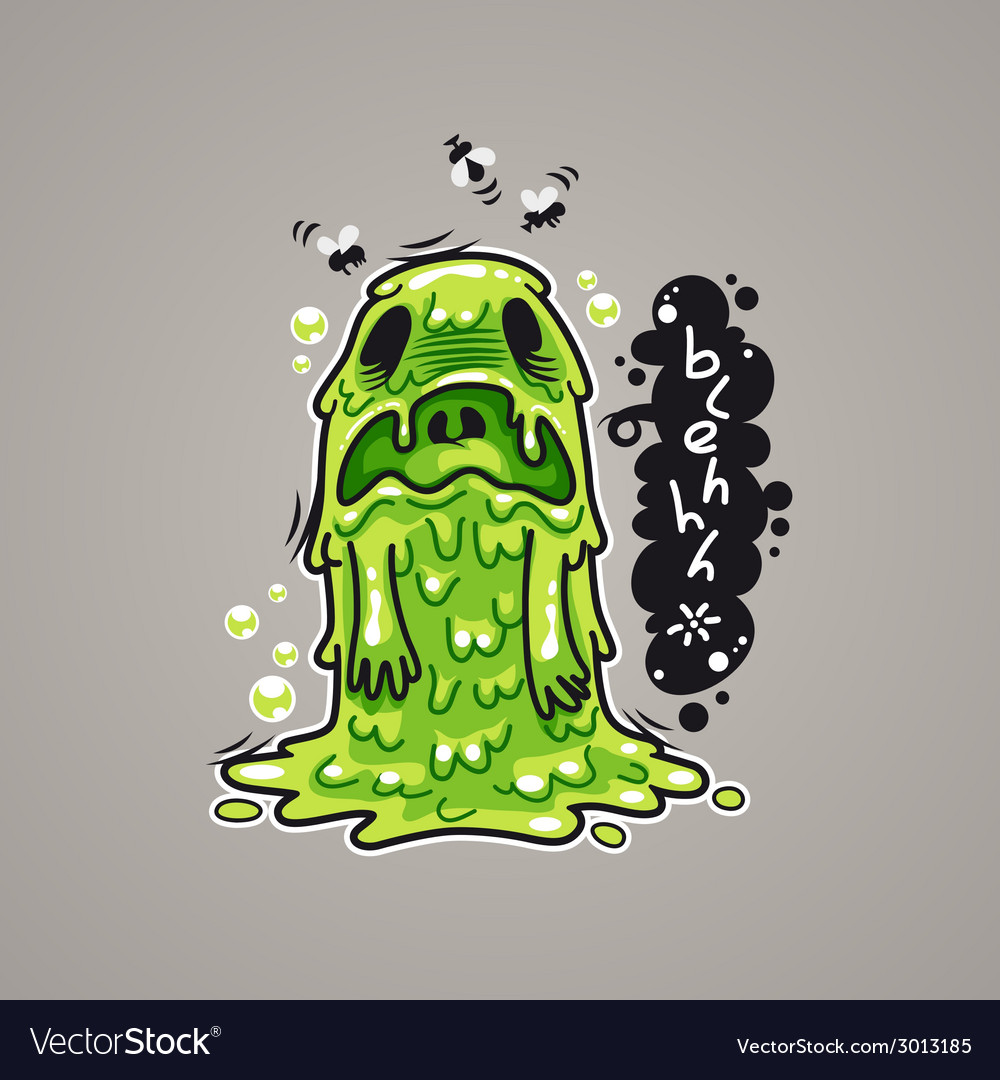Cartoon nausea monster Royalty Free Vector Image