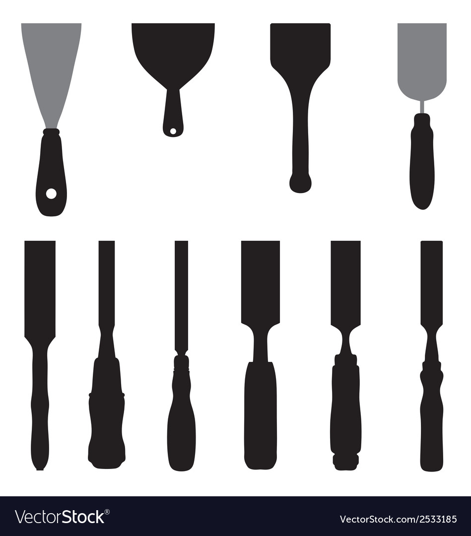 Chisels and spatula Royalty Free Vector Image - VectorStock