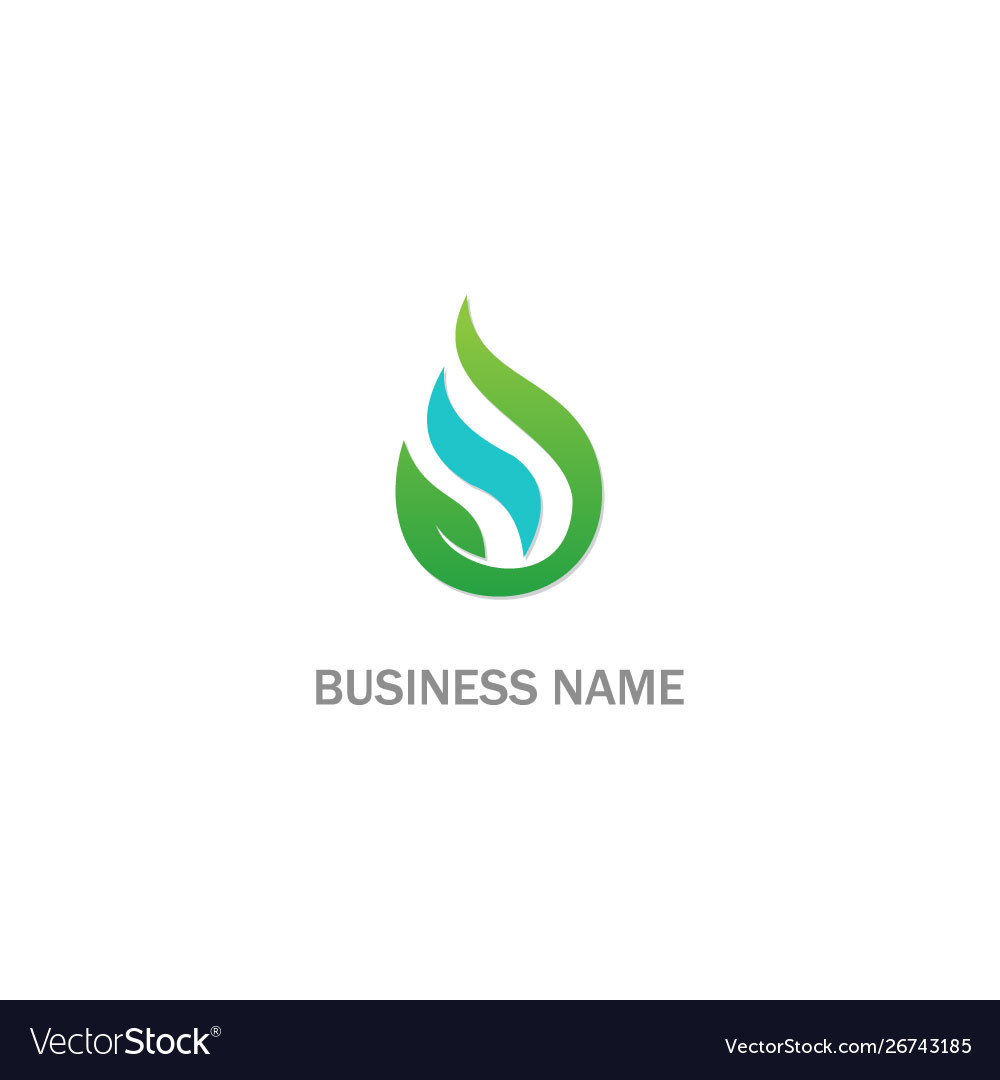 Droplet water eco green leaf logo vector image Droplet water eco green leaf logo