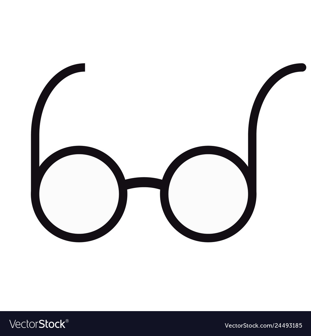 Glasses flat on white Royalty Free Vector Image
