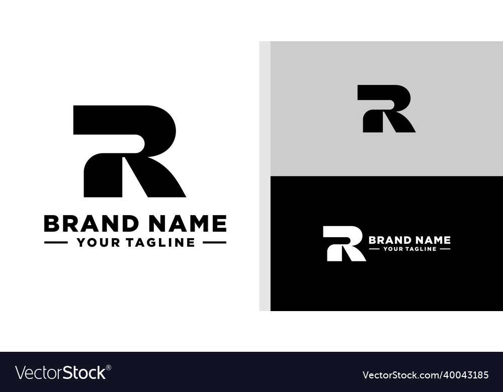 Letter r logo monogram bold strong editable