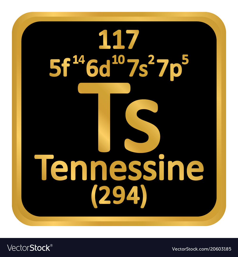 Periodic table element tennessine icon Royalty Free Vector