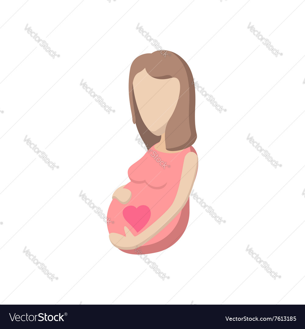 Pregnant Woman Cartoon Icon Royalty Free Vector Image