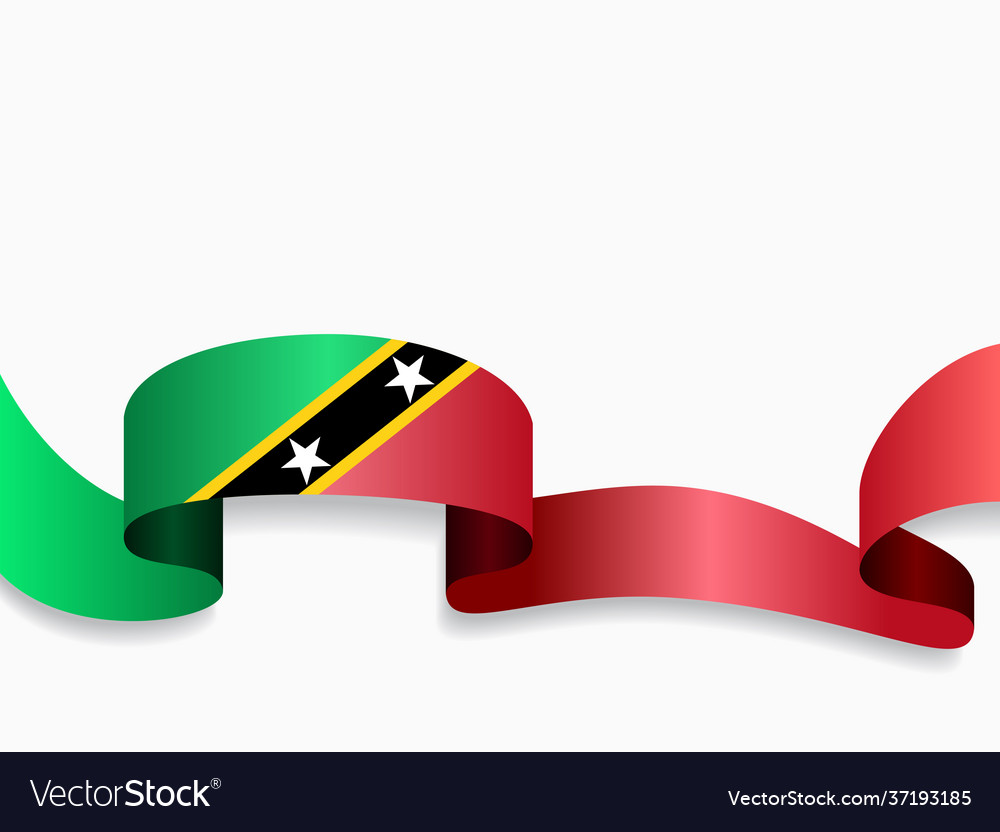 Saint kitts and nevis flag wavy abstract Vector Image