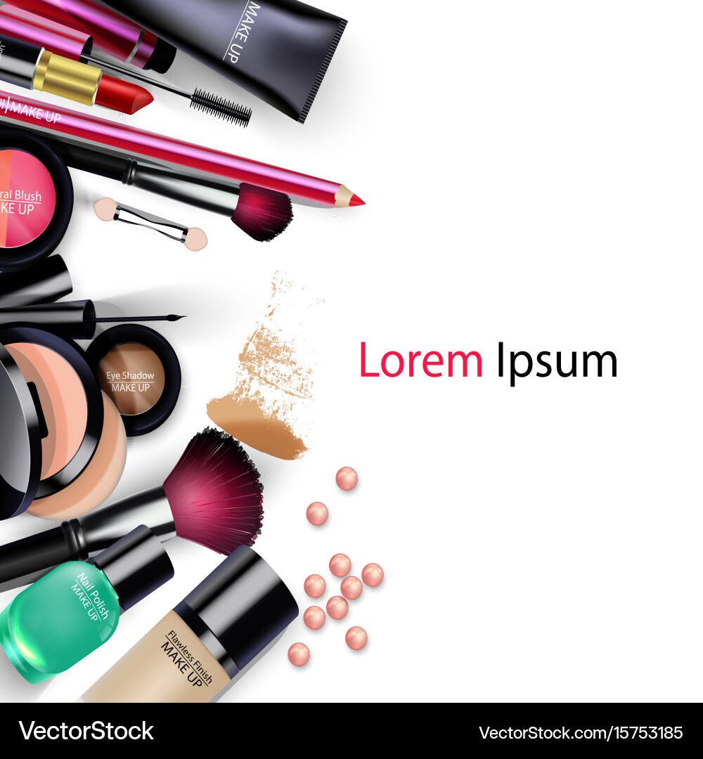 Sets cosmetics on isolated background Royalty Free Vector
