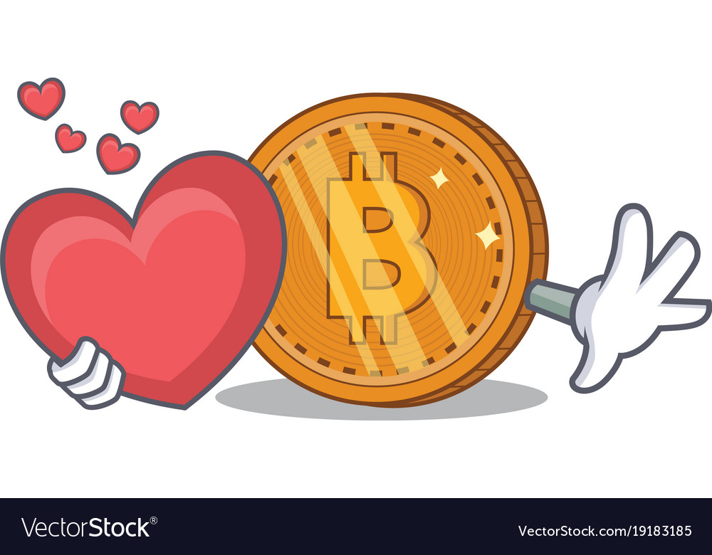 with heart bitcoin coin