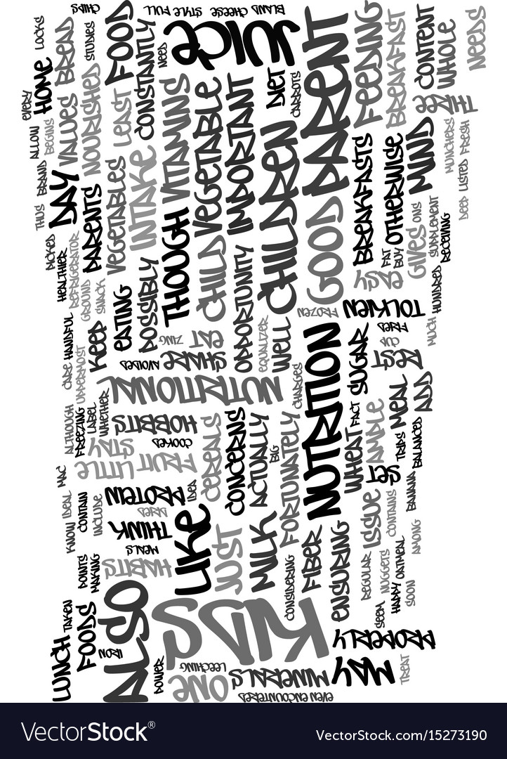 a balanced diet for your kids text word cloud vector image