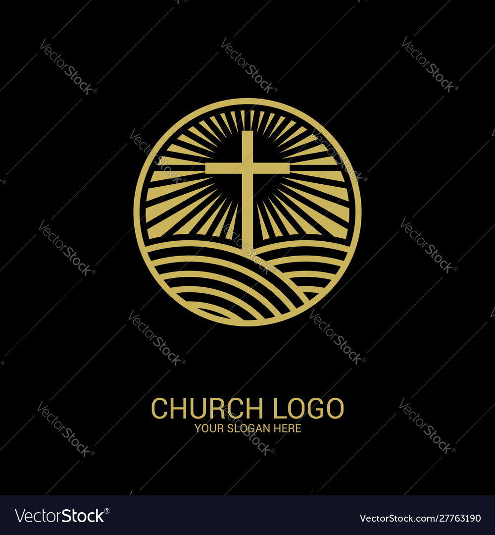 Church logo christian symbols Royalty Free Vector Image