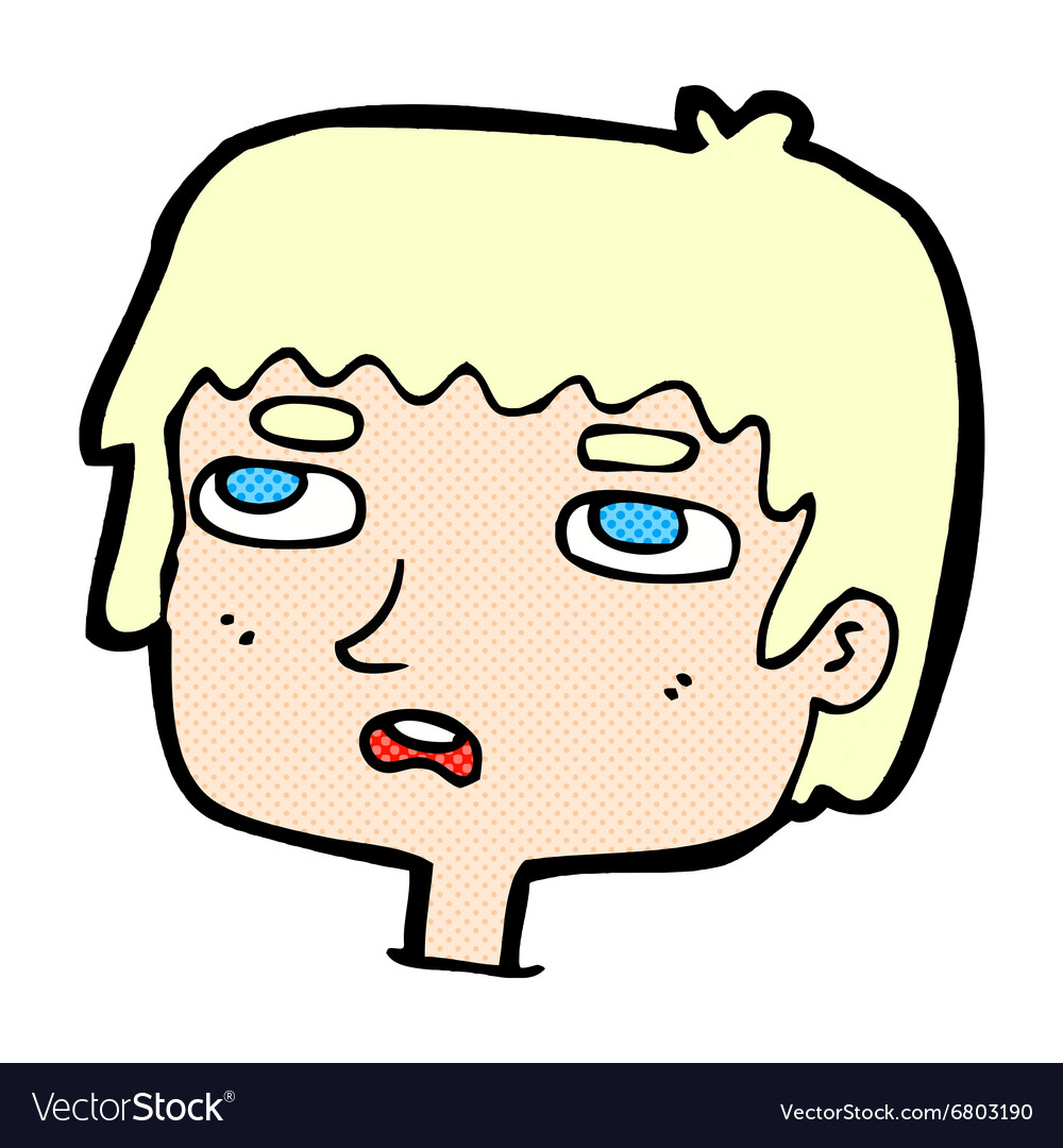 Comic cartoon unhappy face Royalty Free Vector Image