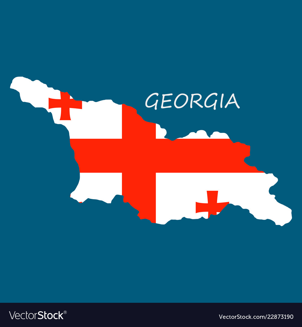 Georgia map with flag