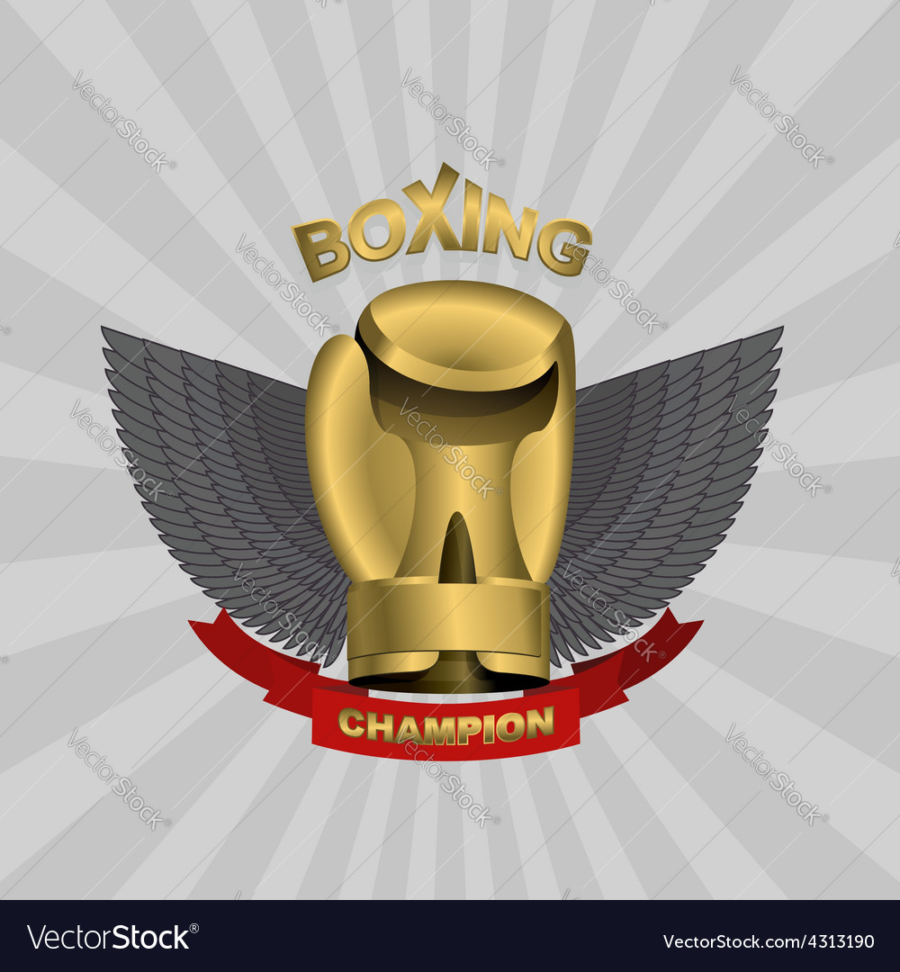 Golden glove boxing cup emblem team