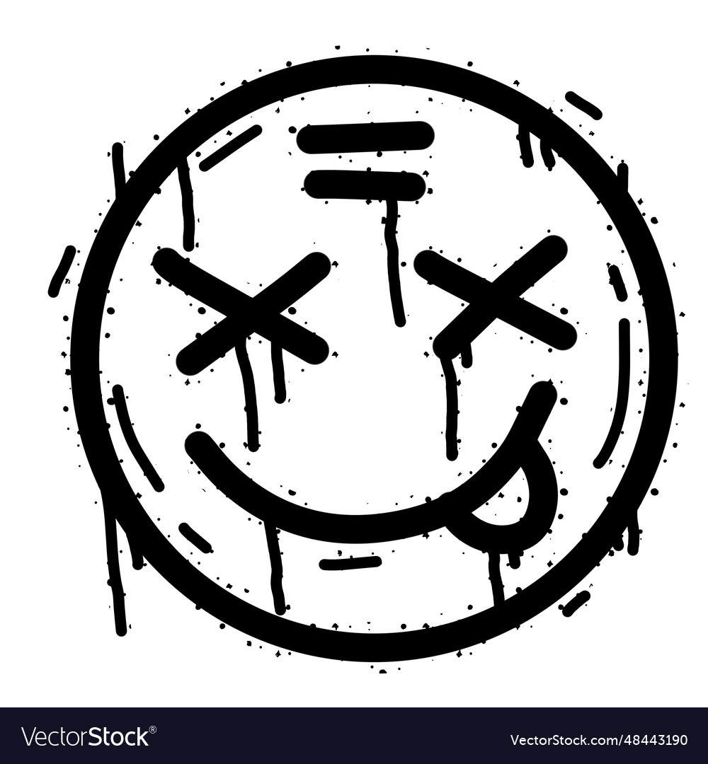 Graffiti grunge face cartoon expression Royalty Free Vector