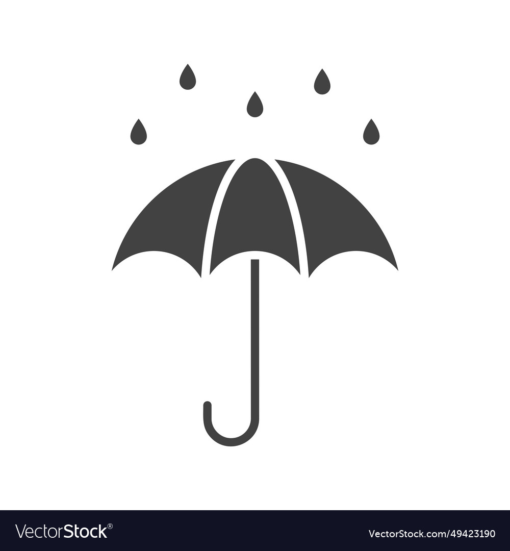 Umbrella With Rain Drops Icon Image Royalty Free Vector