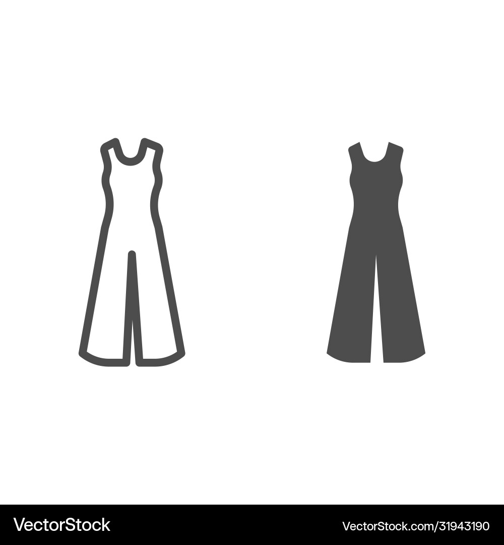 Women overall line and solid icon summer clothes Vector Image