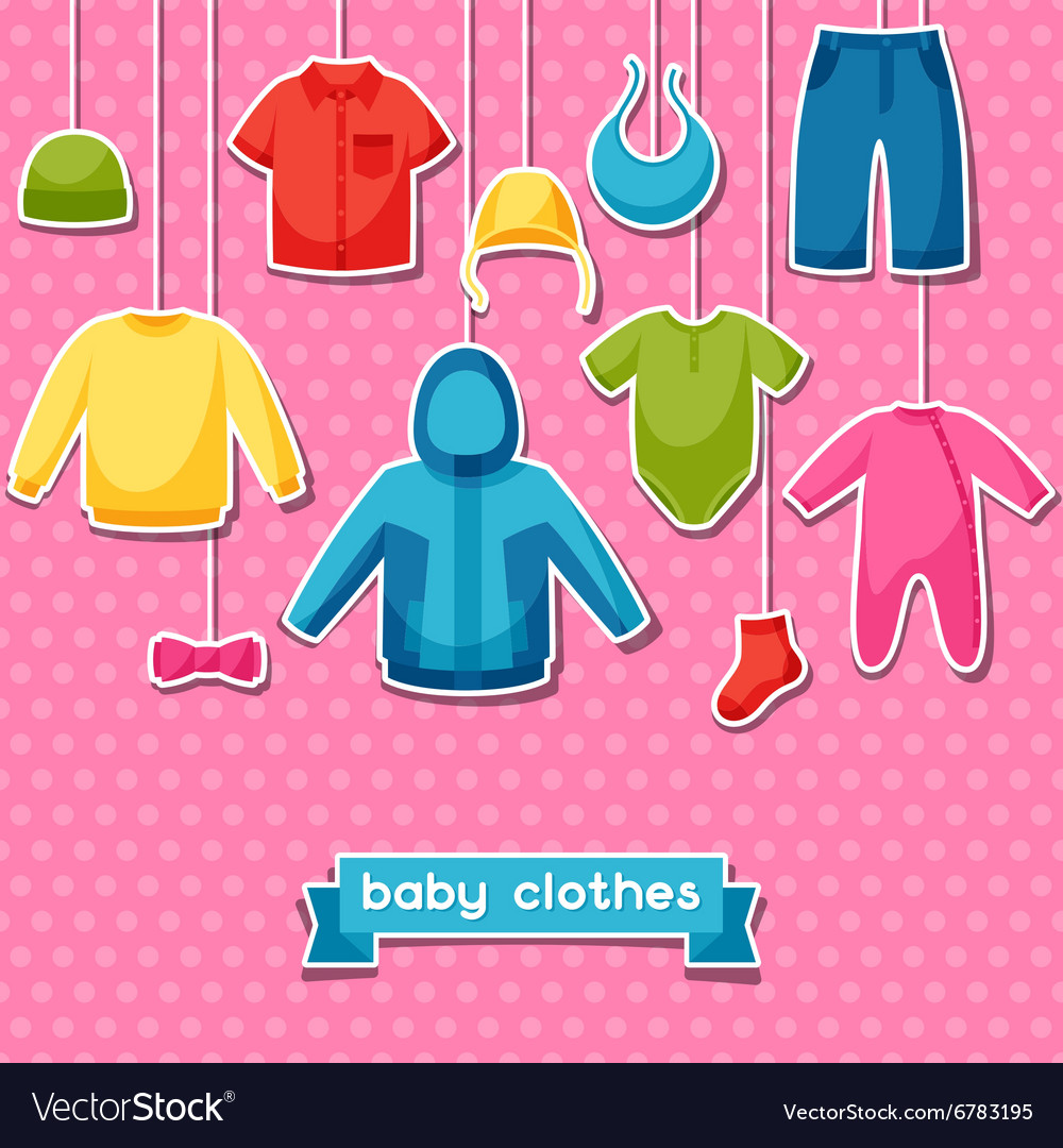 Baby clothes background with clothing items