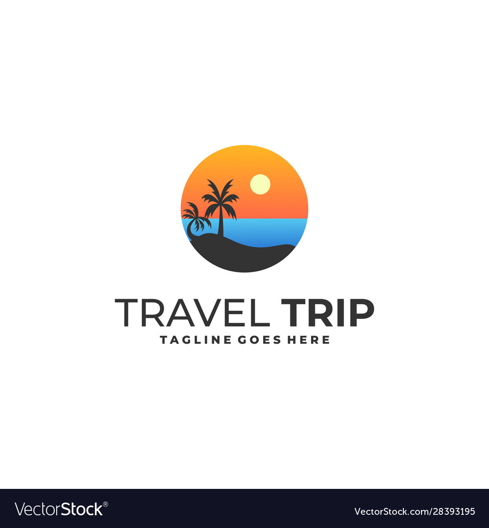 Coconut travel template vector image Coconut travel template