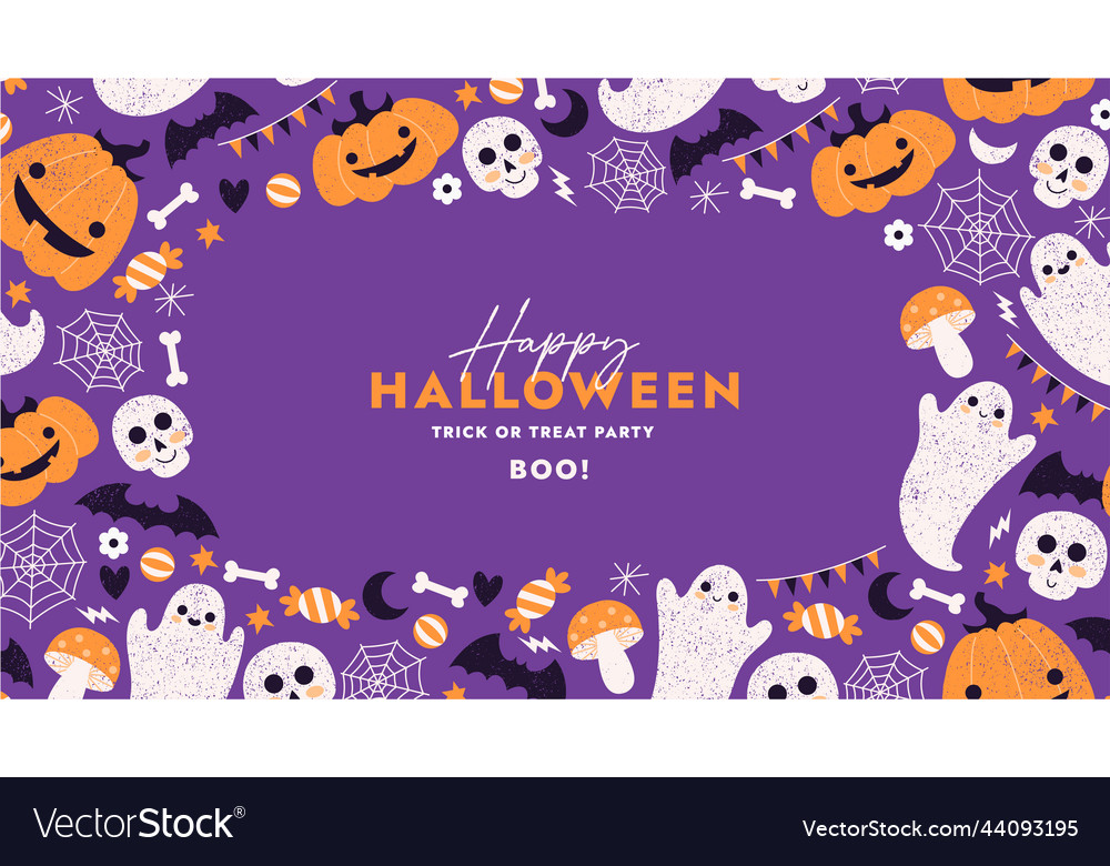 Cute halloween horizontale Designvorlage