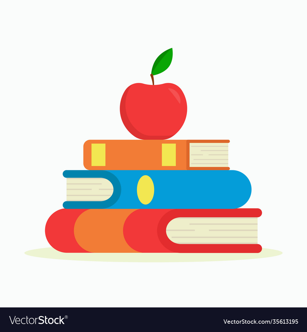 Flat stack books Royalty Free Vector Image - VectorStock