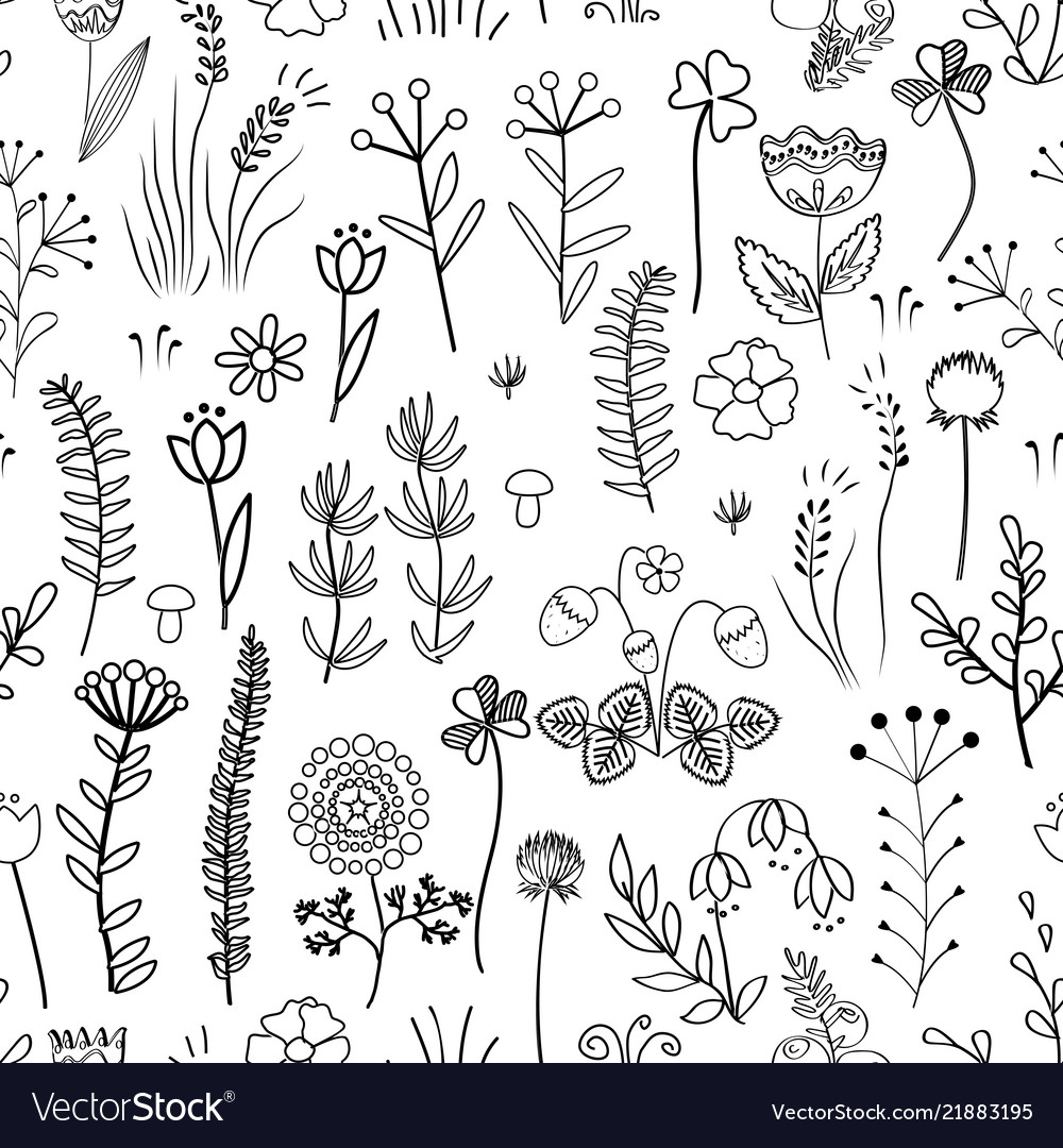 Floral seamless pattern vintage background vector image Floral seamless pattern vintage background