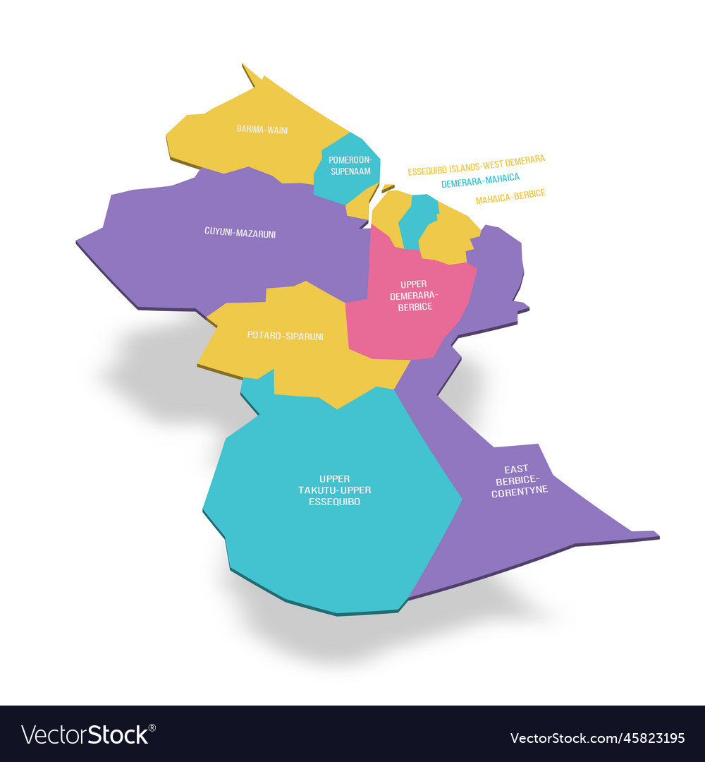 Guyana political map of administrative divisions