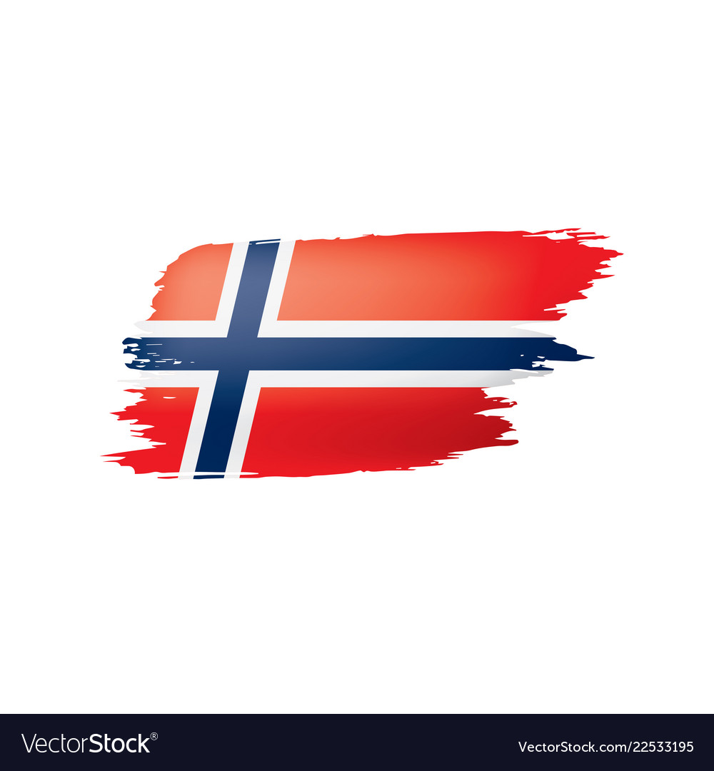 Norway flag on a white