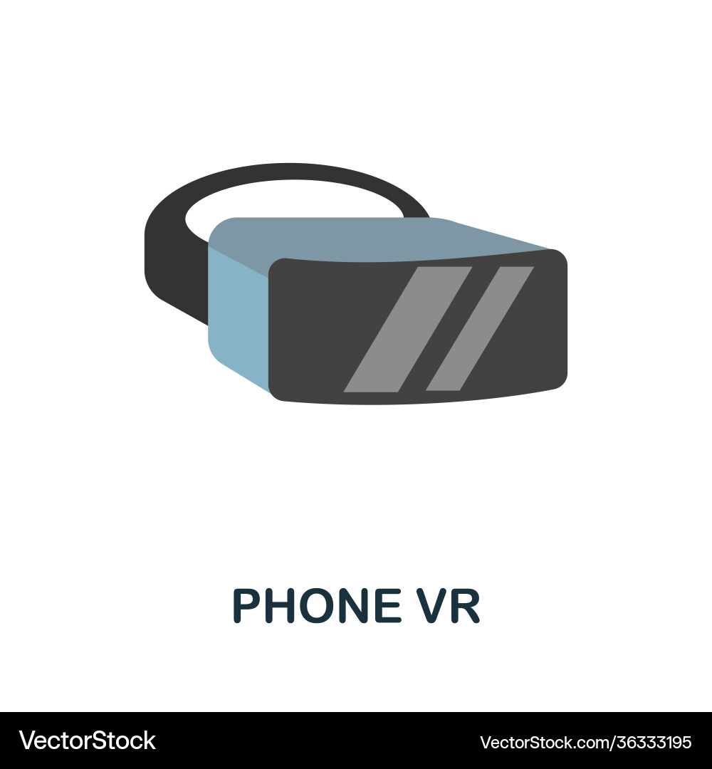 Phone vr flat icon color simple element from Vector Image