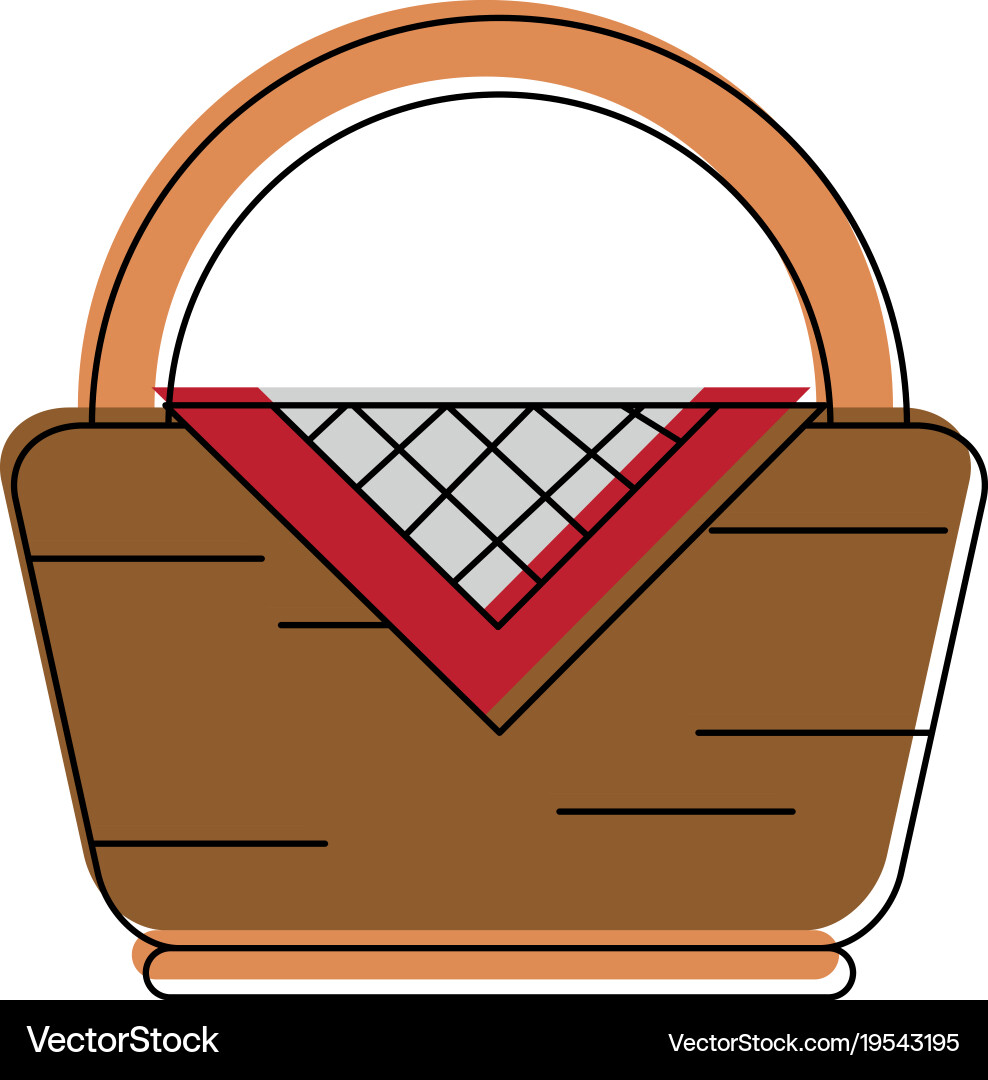 Picnic basket symbol Royalty Free Vector Image