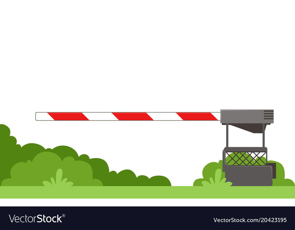 Striped automatic barrier prohibits traffic