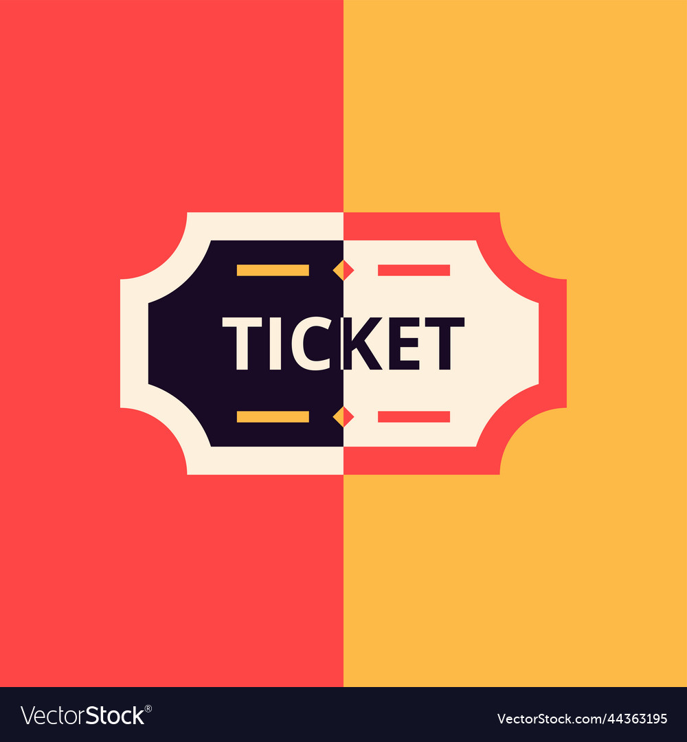 Theater ticket flat symbol Royalty Free Vector Image