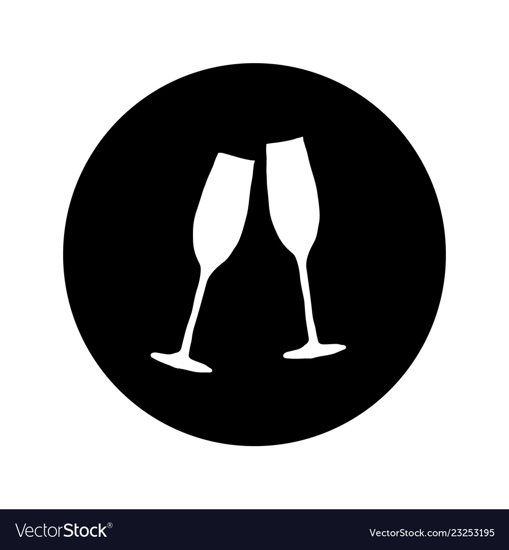 Two glasses with champagne Royalty Free Vector Image