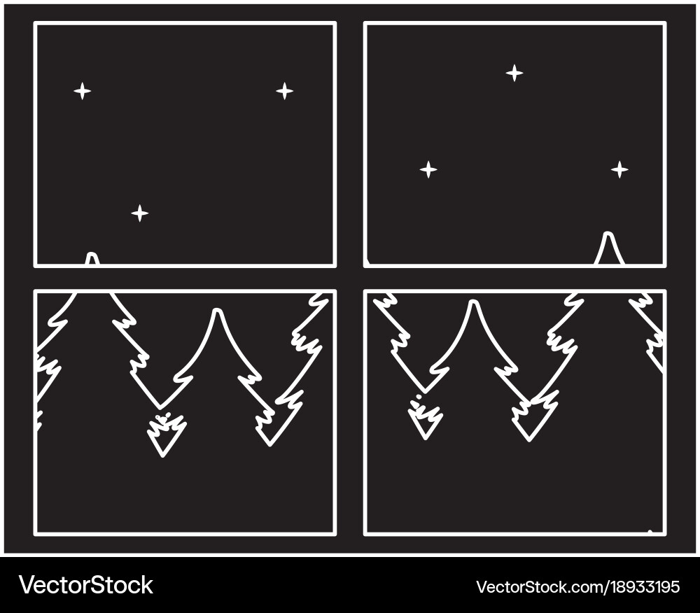Window forest landscape Royalty Free Vector Image