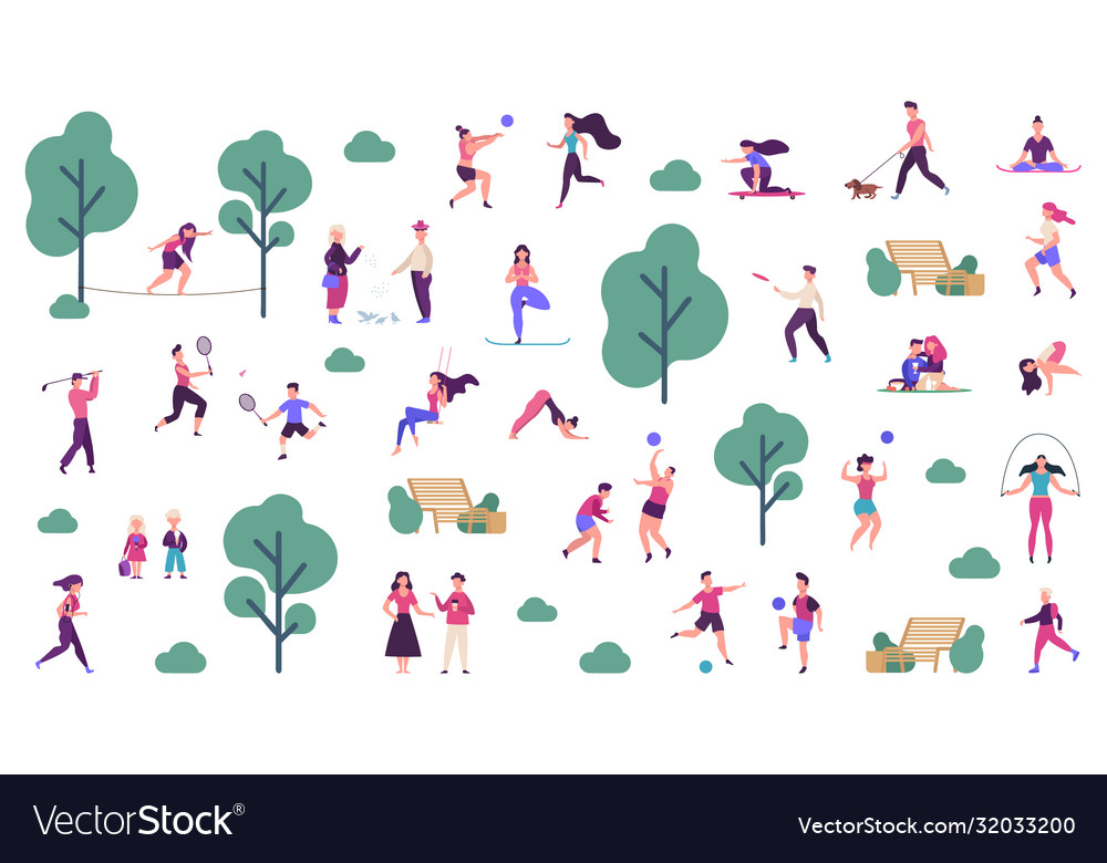Active outdoor lifestyle people healthy vector image Active outdoor lifestyle people healthy