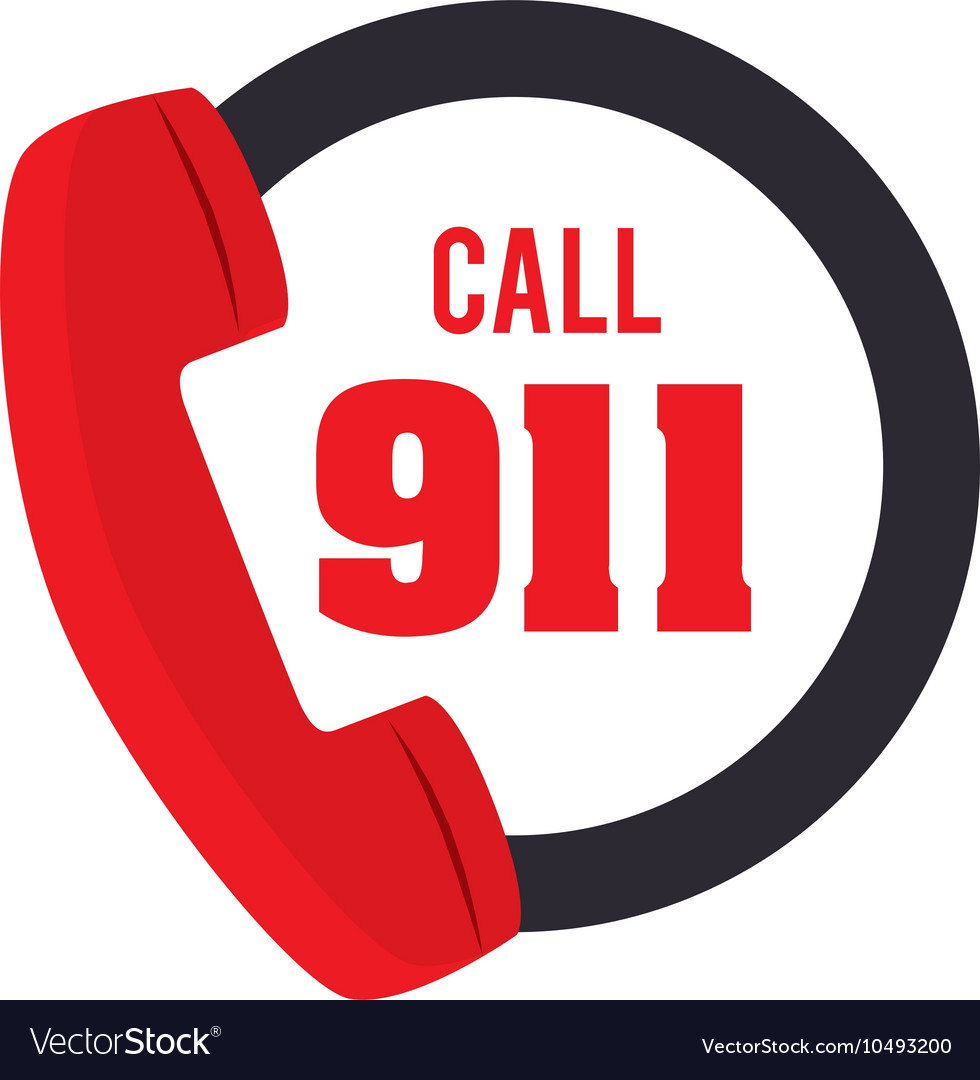 Call 911 fire equipement service emergency Vector Image